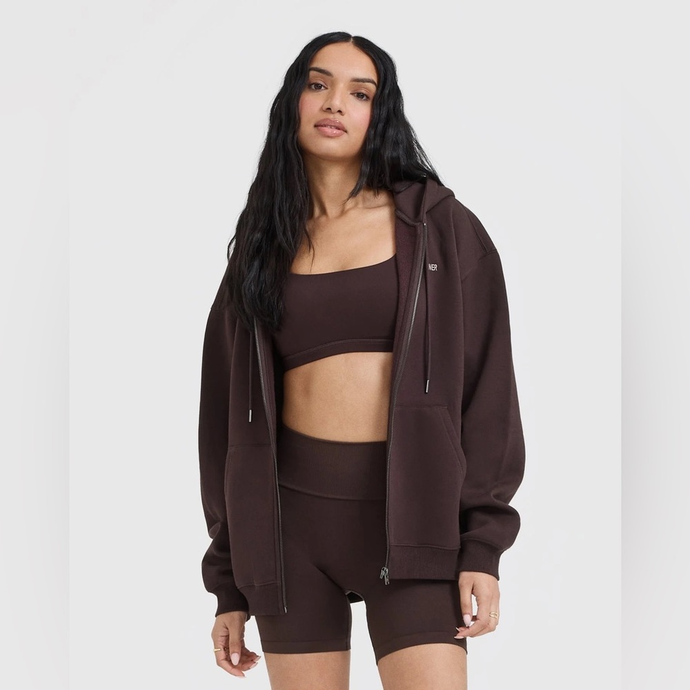 Foundations Zip-Through Hoodie in Plum Brown, Size M - Oner Active
